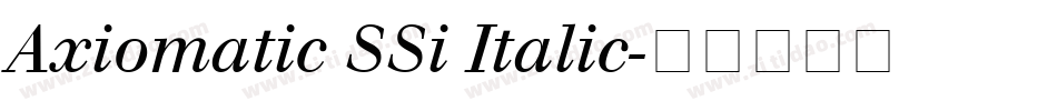 Axiomatic SSi Italic字体转换